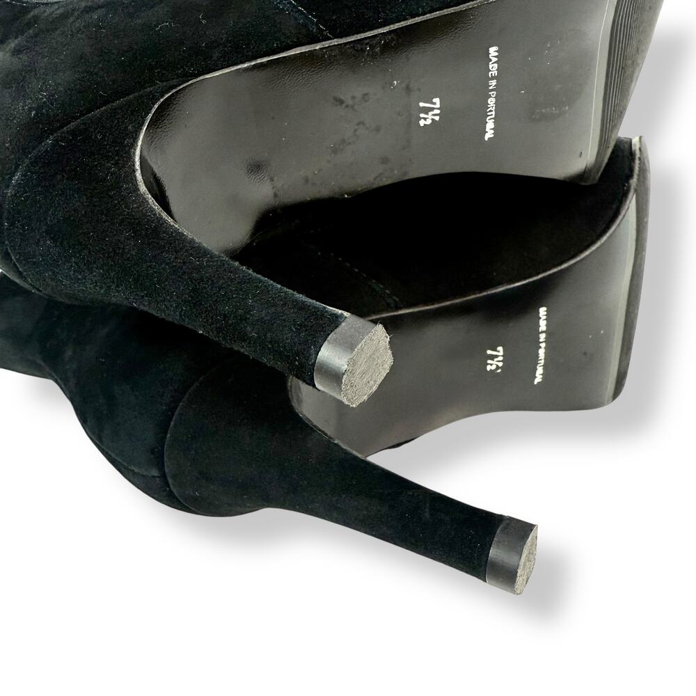 Brand new ANTONIO DE FARIA Portugal black suede pointed toe Chelsea heeled boots - Picture 8 of 16